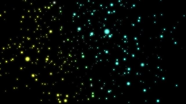 Sparkling Falling Snow Stars with Blue Glow Particles, Bright Holiday Christmas Decoration Background, Dark Night Sky Illustration Motion Animation, Festive Winter Vector Pattern Loop Video Footage
