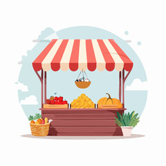 Fototapeta premium Farmers Market Stall with Fresh Produce