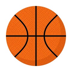 Obraz premium Basketball Clipart Vector Orange Sports Ball Icon Isolated on White Background