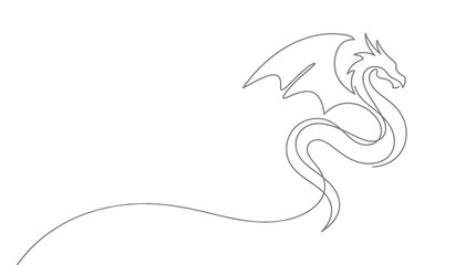 Naklejka premium line drawing of a dragon