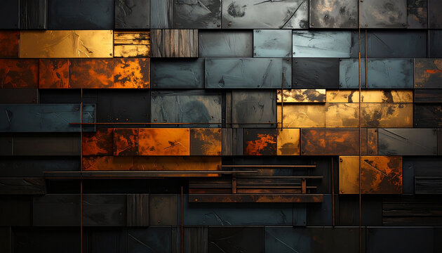 Abstract metallic wall texture