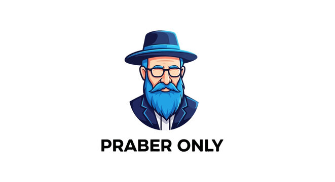 Jewish Man Wearing Glasses Hat.