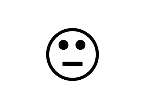 Neutral face emoji icon representing indifference and expressionlessness