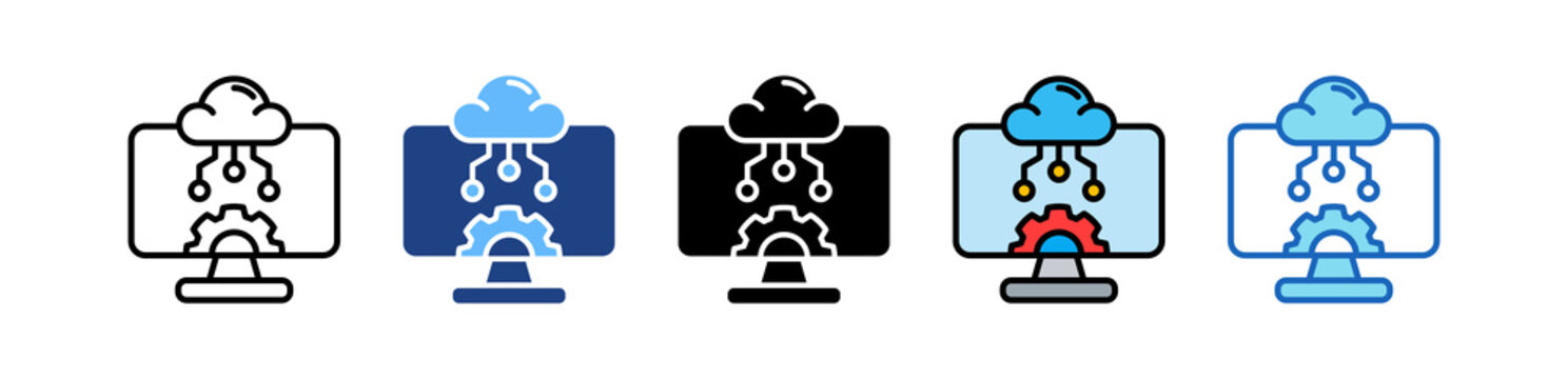 Cloud Computing multiple icon