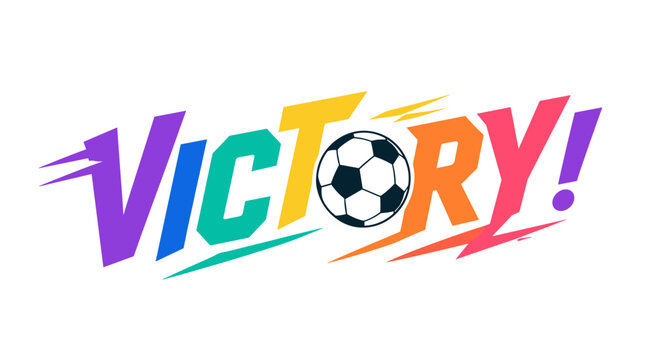 Dynamic Victory Soccer Ball Logo Emphasis.