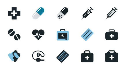 Fototapeta premium Medical symbols and tools illustration