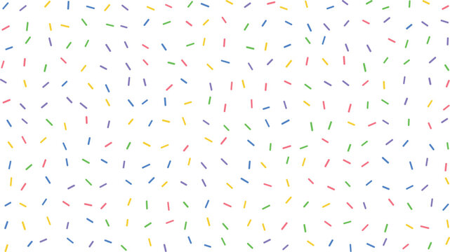 A charming display of multicolor candy sprinkles randomly dispersed upon a spotless white surface