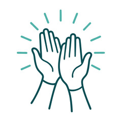 Fototapeta premium A simple line-drawing-illustration-of-two-hands 