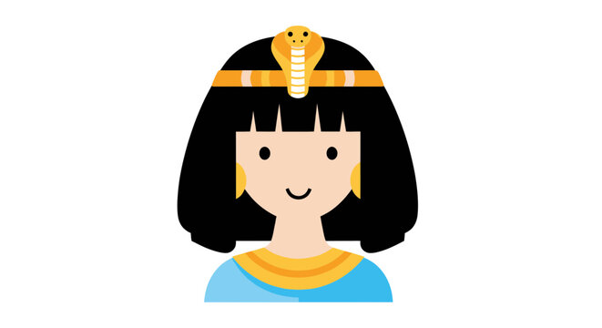 Cleopatra Egyptian Queen Illustration - Ancient Royalty and History Icon