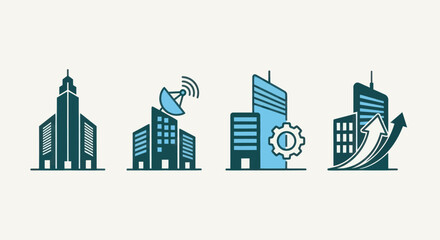 Fototapeta premium Modern city buildings illustration