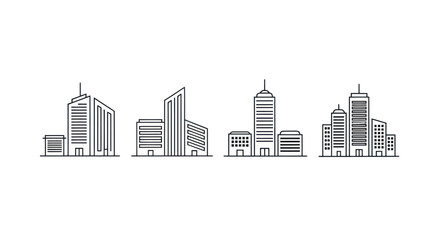 Obraz premium Modern city buildings vector illustration