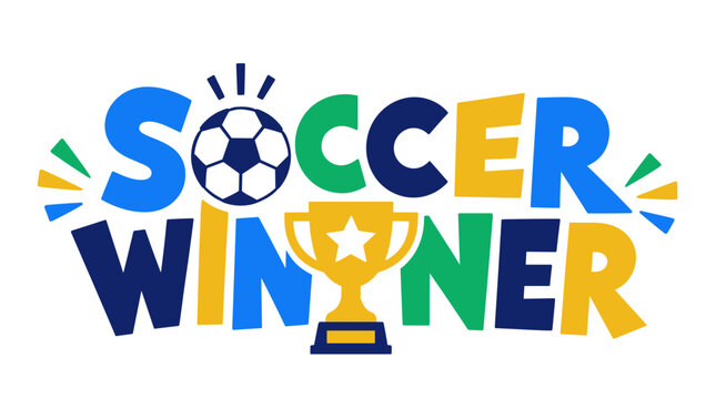 Soccer Winner Trophy with Ball Celebration.