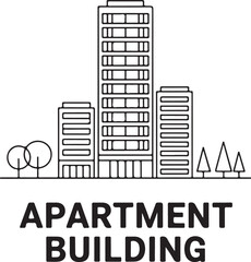 Obraz premium multi-story apartment building complex with trees