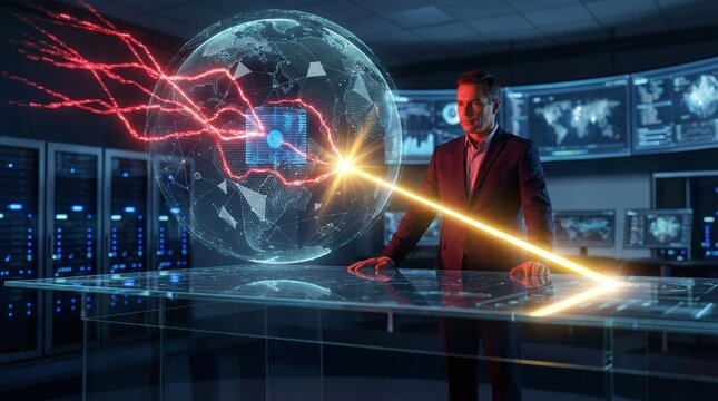 The Digital Aegis: CISO Overseeing Autonomous AI Cyber Defense System Intercepting and Reversing Threat Vectors