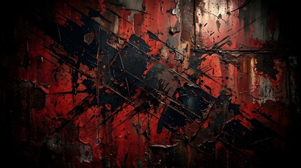 Fototapeta premium A dark and moody abstract artwork with red and black colors