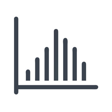 Simple blue graph with increasing and decreasing data points for statistical presentation