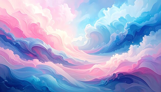 Vibrant abstract cloud formation in pink blue.