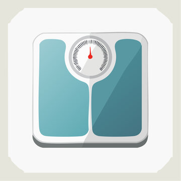 Flat design illustration of a bathroom scale