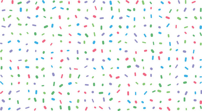 Colorful sprinkles pattern on white background