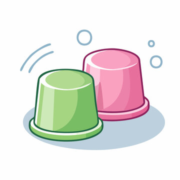Cartoon illustration of two thimbles