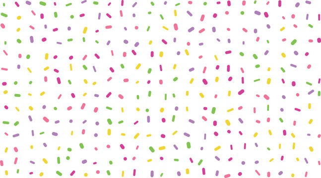 Colorful sprinkles on white background