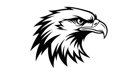 Fototapeta premium Eagle Head Silhouette Vector Graphic - Majestic Bird of Prey Icon
