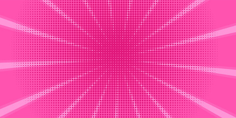 Pink comic burst background with halftone dots, retro pop art explosion frame, perfect for fun poster, girly theme, kids design, or vibrant cartoon effects. © Qomariyah .