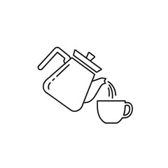 Obraz premium Pouring Teapot into Cup for Coffee or Tea