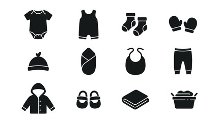 Obraz premium baby onesie silhouette romper silhouette baby socks silhouette baby mittens silhouette baby hat silhouette swaddle wrap silhouette bib silhouette baby pants silhouette baby jacket silhouette 