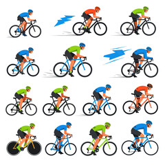 Obraz premium Cyclist Collection: Diverse Poses and Action Shots