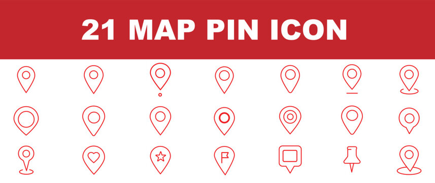 Doodle location pin. Sketch local icons. Hand drawn pencil address coordinate symbols, chalk digital map pinpoint, GPS tag, place marker, journey point. Vector set 