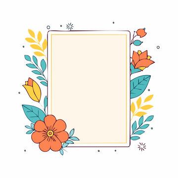 Floral Border with Blank Space for Text