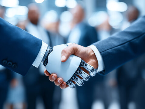 business man and woman shaking hands