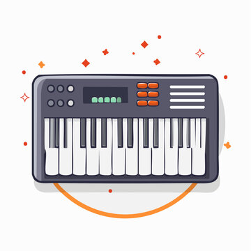 Digital Synthesizer Keyboard Illustration