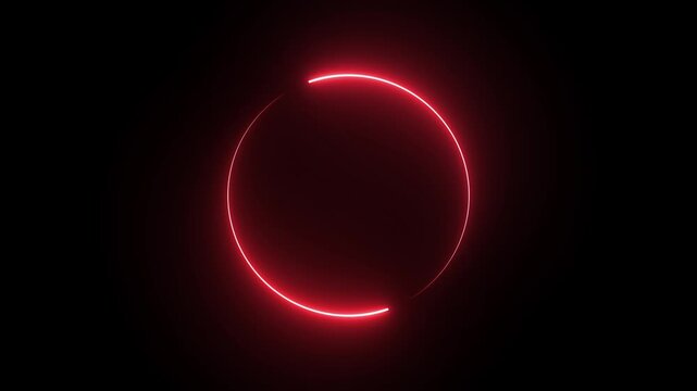Round circle picture frame with two tone neon color shade motion graphic on isolated black background.
Endless circular pattern. Glitter magic spell effect. Light streaks with shimmer.