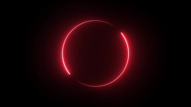 Round circle picture frame with two tone neon color shade motion graphic on isolated black background.
Endless circular pattern. Glitter magic spell effect. Light streaks with shimmer.