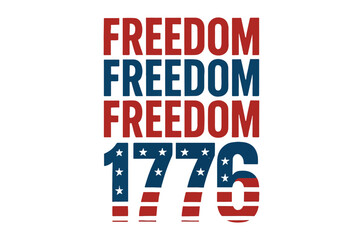 Obraz premium Patriotic design featuring the word freedom and the year 1776