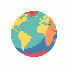 Fototapeta premium Stylized Globe with Continents in Vibrant Colors
