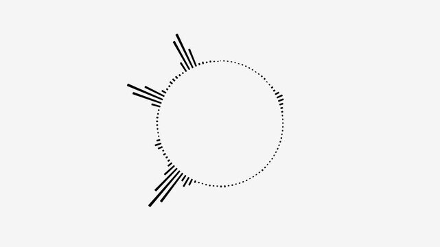 Minimalist circle ring sound wave animation on a white background, Digital radio signal symbols.
Audio music equalizer, soundtrack shapes. equalizer waveform spectrum. 4K Loopable white video.