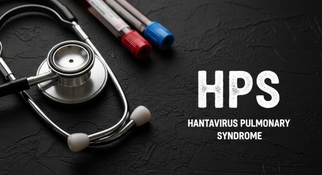 Hantavirus Pulmonary Syndrome HPS Medical Concept with Stethoscope and Blood Vials.