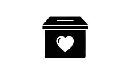 Donation box marked with a heart symbol stands ready to collect charitable contributions. © yanto