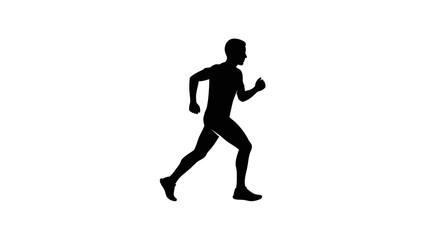 Obraz premium Runner silhouette represents an athletic individual in motion during a fitness training session.
