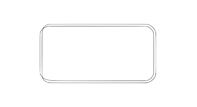 Minimalist Rectangle Outline with Rounded Corners on White Background