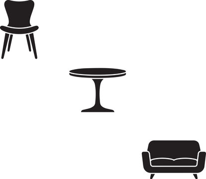 Minimal Furniture Trio &ndash; Chair, Table, and Sofa
