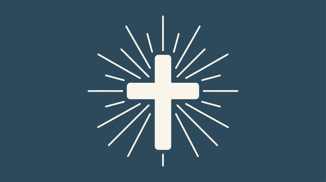Sunday Trinity symbol displayed on a cross with sunburst