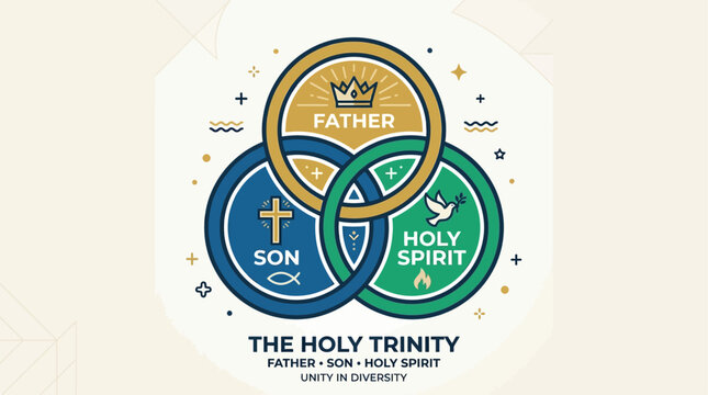 The Holy Trinity Sunday symbol represents Father, Son, and Holy Spirit
