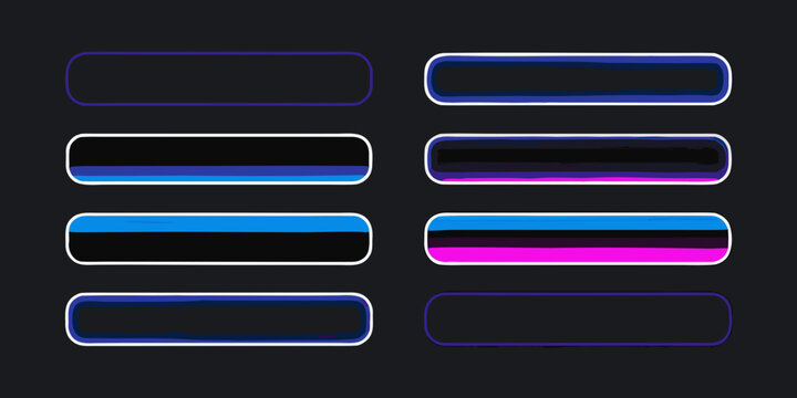 slider control icons with neon blue and pink accents