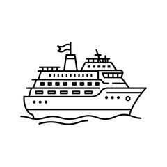 Fototapeta premium Cruise ship illustration vector design on a white background