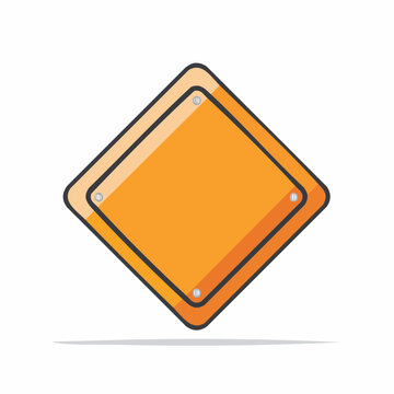 Blank Orange Diamond Warning Sign