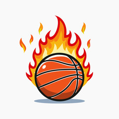 Fototapeta premium Basketball on Fire Illustration
